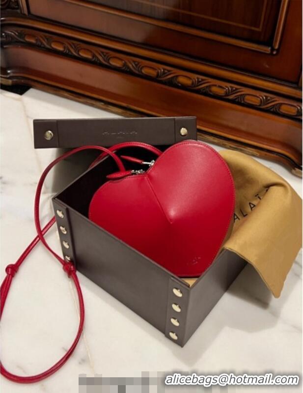 Top Quality Alaia Le Cœur Heart Bag in Calfskin Leather 0527 Red 2024