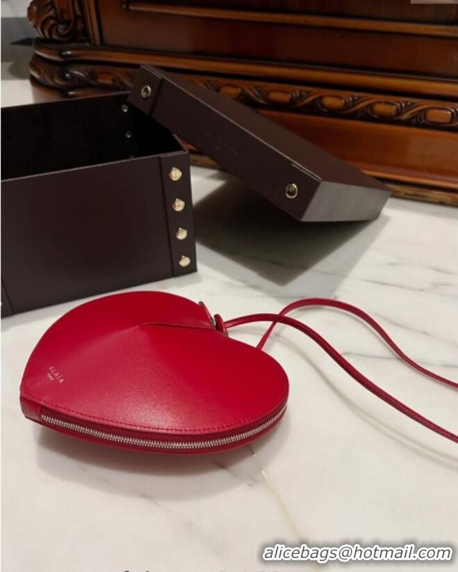 Top Quality Alaia Le Cœur Heart Bag in Calfskin Leather 0527 Red 2024