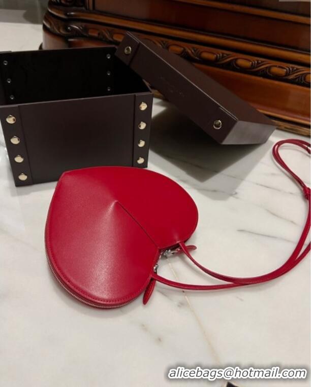 Top Quality Alaia Le Cœur Heart Bag in Calfskin Leather 0527 Red 2024