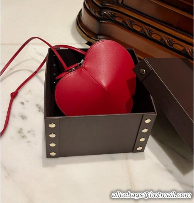 Top Quality Alaia Le Cœur Heart Bag in Calfskin Leather 0527 Red 2024