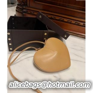 Luxurious Alaia Le Cœur Heart Bag in Calfskin leather 0527 Apricot 2024