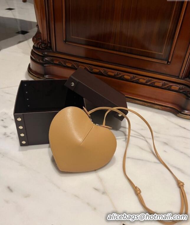 Luxurious Alaia Le Cœur Heart Bag in Calfskin leather 0527 Apricot 2024