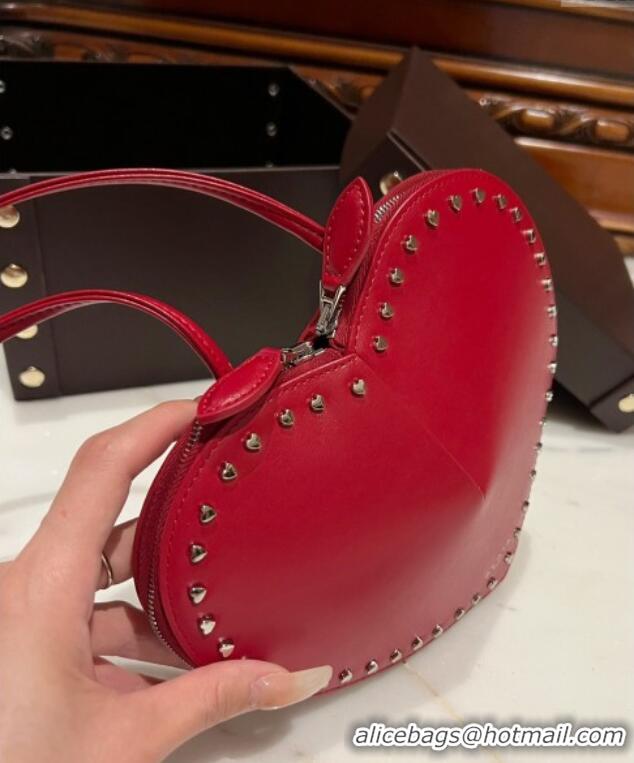 Top Grade Alaia Le Cœur Heart Bag with Studs 0621 Trim Red 2024