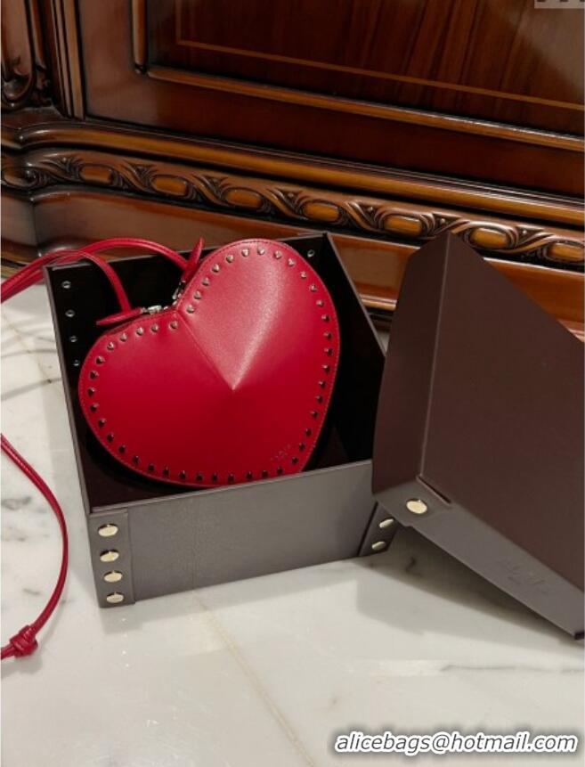 Top Grade Alaia Le Cœur Heart Bag with Studs 0621 Trim Red 2024