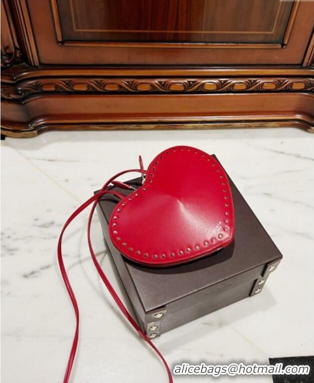 Top Grade Alaia Le Cœur Heart Bag with Studs 0621 Trim Red 2024