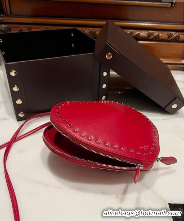 Top Grade Alaia Le Cœur Heart Bag with Studs 0621 Trim Red 2024