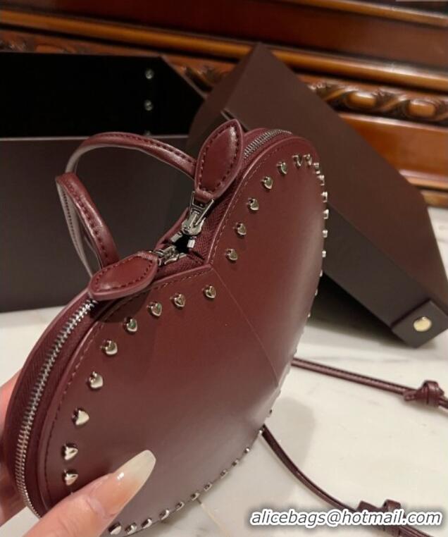 Promotional Alaia Le Cœur Heart Bag with Studs 0621 Trim Burgundy 2024