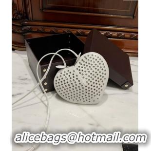 Traditional Specials Alaia Le Cœur Heart Bag with Eyelet in Lux Leather 0621 White 2024