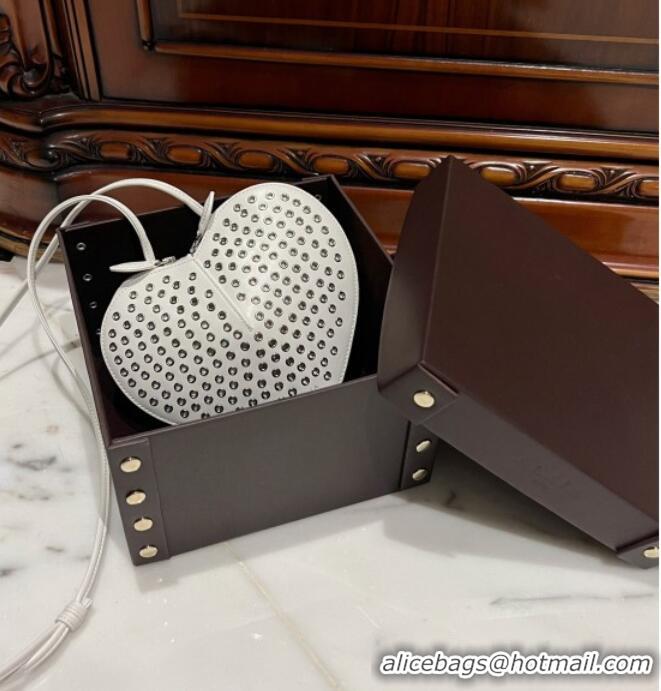 Traditional Specials Alaia Le Cœur Heart Bag with Eyelet in Lux Leather 0621 White 2024