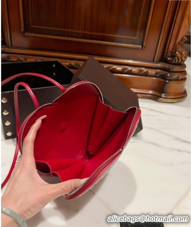 New Design Alaia Le Cœur Heart Bag with Eyelet in Lux Leather 0621 Red 2024