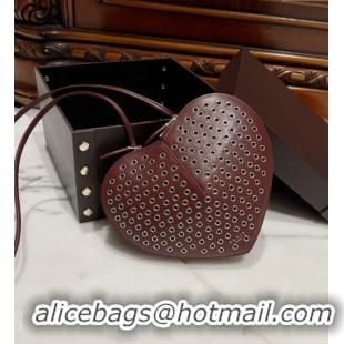 Well Crafted Alaia Le Cœur Heart Bag with Eyelet in Lux Leather 0621 Burgundy 2024