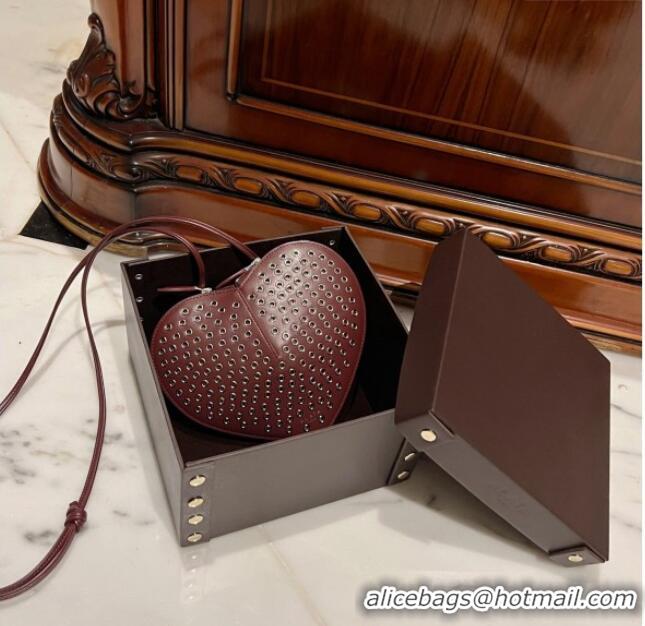 Well Crafted Alaia Le Cœur Heart Bag with Eyelet in Lux Leather 0621 Burgundy 2024