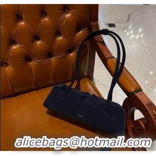 Top Design Alaia Le Tecket Medium Long Shoulder bag in Suede 0808 Navy Blue 2024