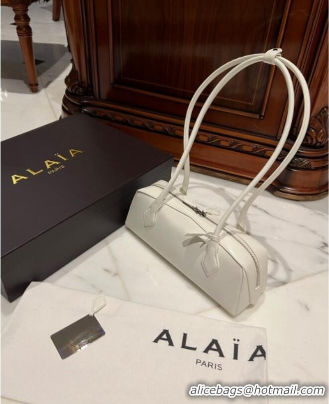 Good Product Alaia Le Tecket Medium Long Shoulder bag in Leather 0808 White 2024