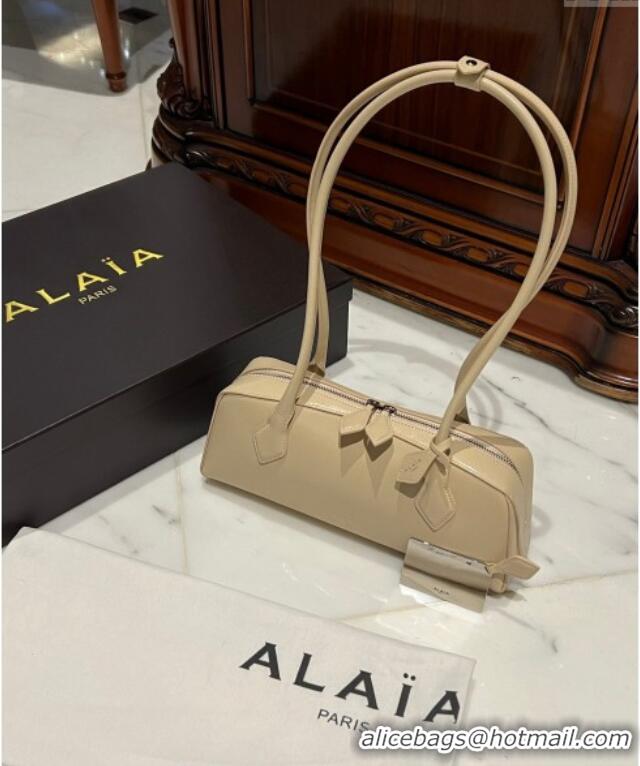 New Fashion Alaia Le Tecket Medium Long Shoulder bag in Leather 0808 Beige 2024