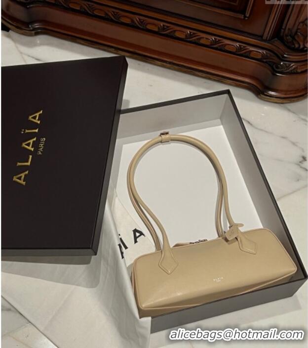 New Fashion Alaia Le Tecket Medium Long Shoulder bag in Leather 0808 Beige 2024