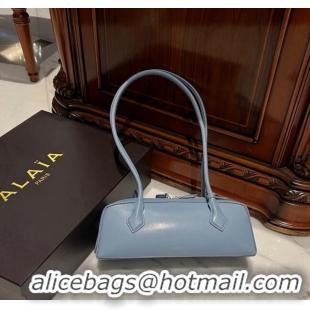 Shop Discount Alaia Le Tecket Medium Long Shoulder bag in Leather 0808 Blue 2024