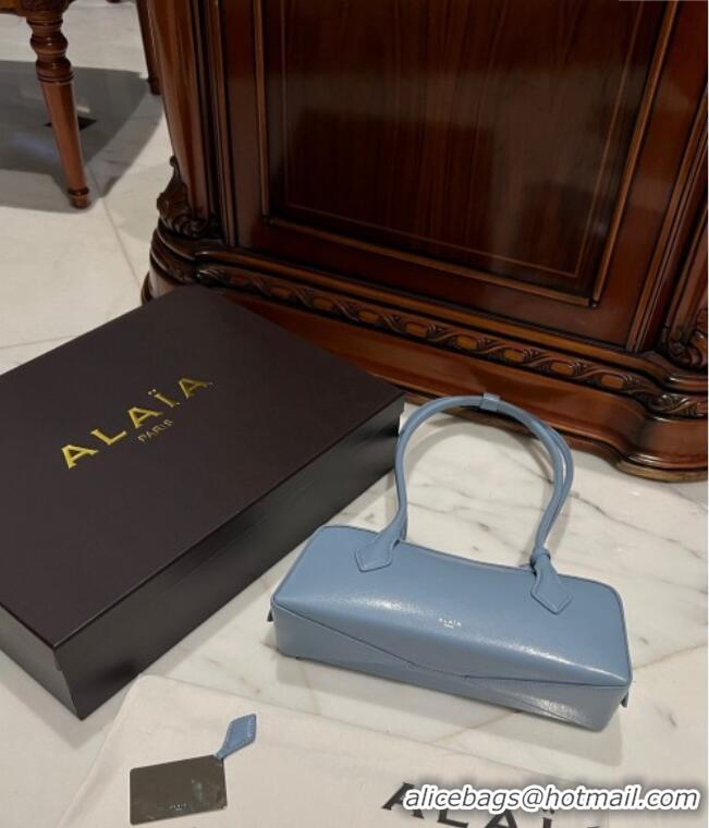 Shop Discount Alaia Le Tecket Medium Long Shoulder bag in Leather 0808 Blue 2024