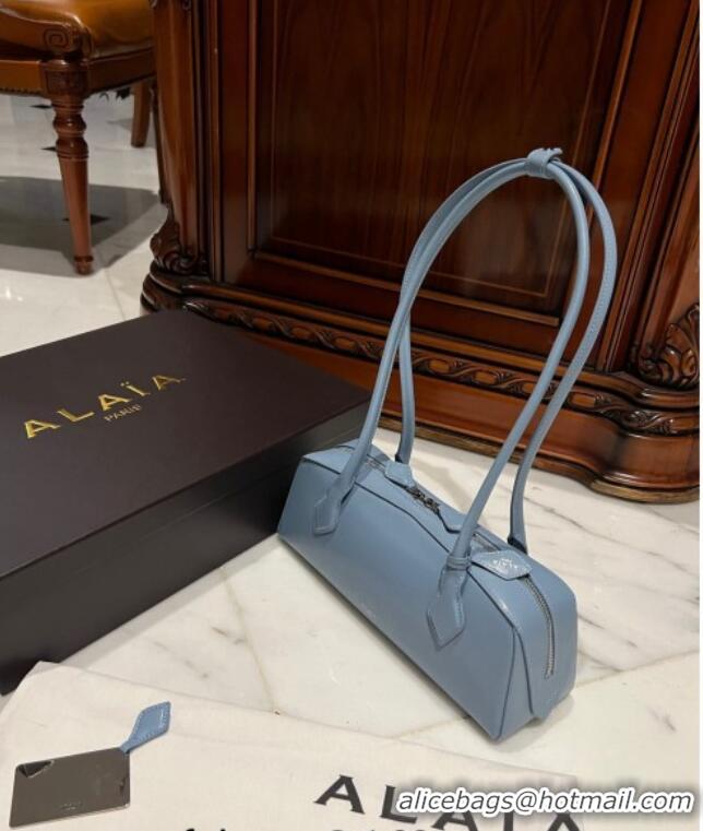 Shop Discount Alaia Le Tecket Medium Long Shoulder bag in Leather 0808 Blue 2024