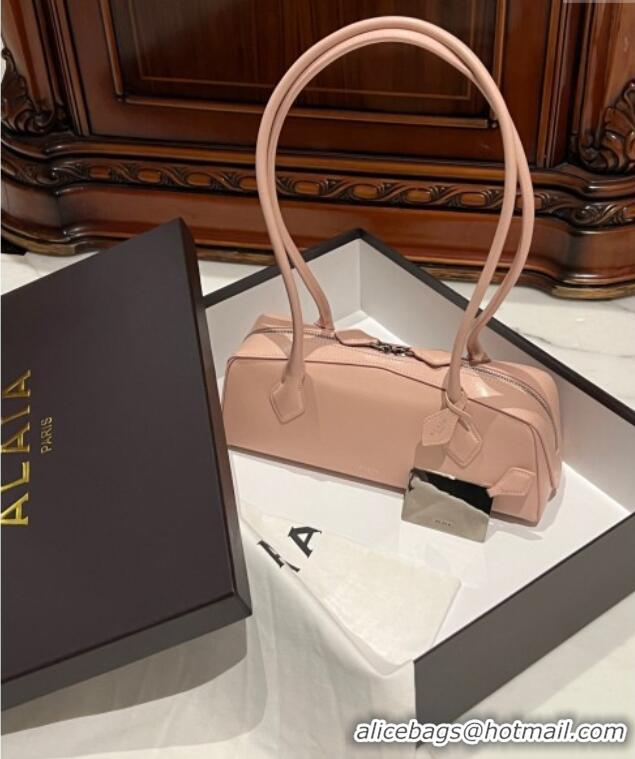 Grade Quality Alaia Le Tecket Medium Long Shoulder bag in Leather 0808 Pink 2024