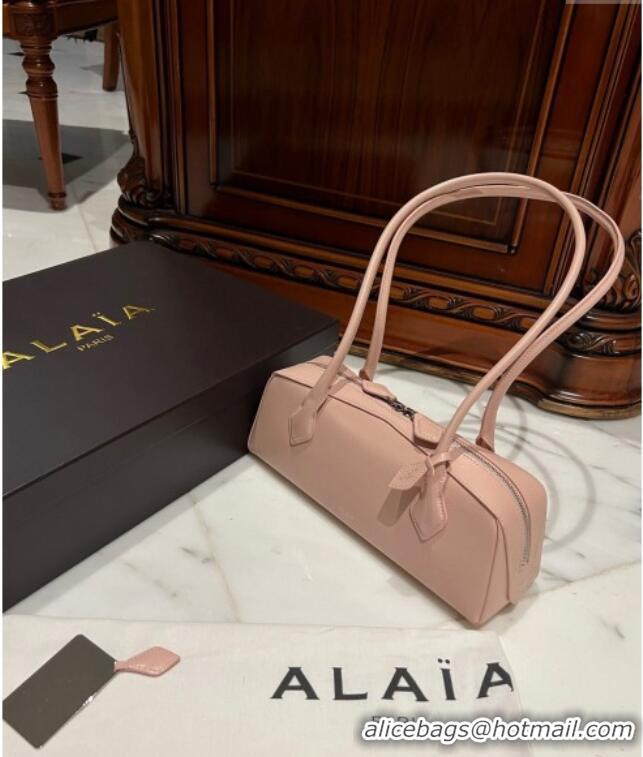 Grade Quality Alaia Le Tecket Medium Long Shoulder bag in Leather 0808 Pink 2024