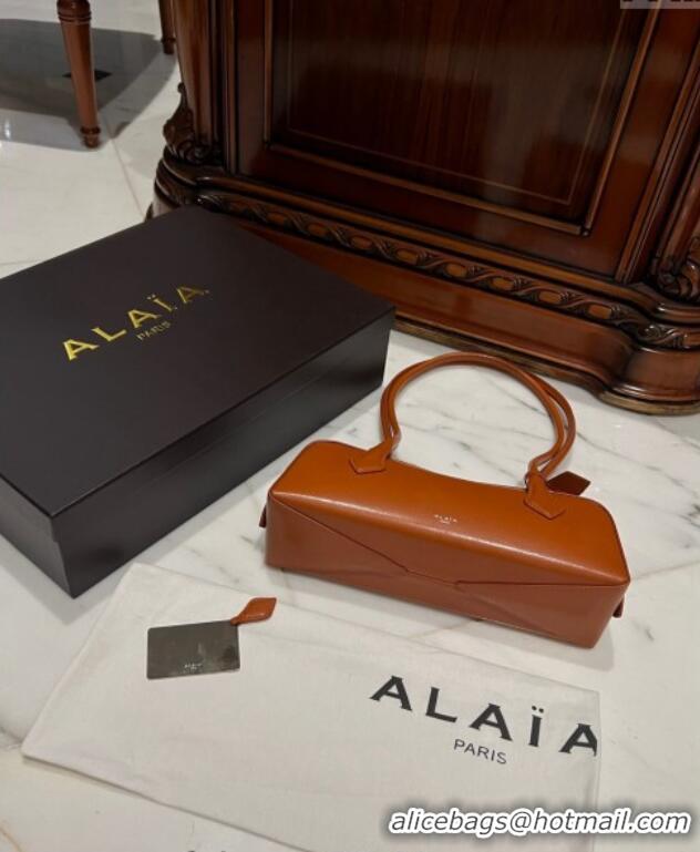 New Design Alaia Le Tecket Medium Long Shoulder bag in Leather 0808 Golden Brown 2024