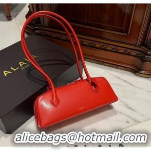 Top Grade Alaia Le Tecket Medium Long Shoulder bag in Leather 0808 Red 2024