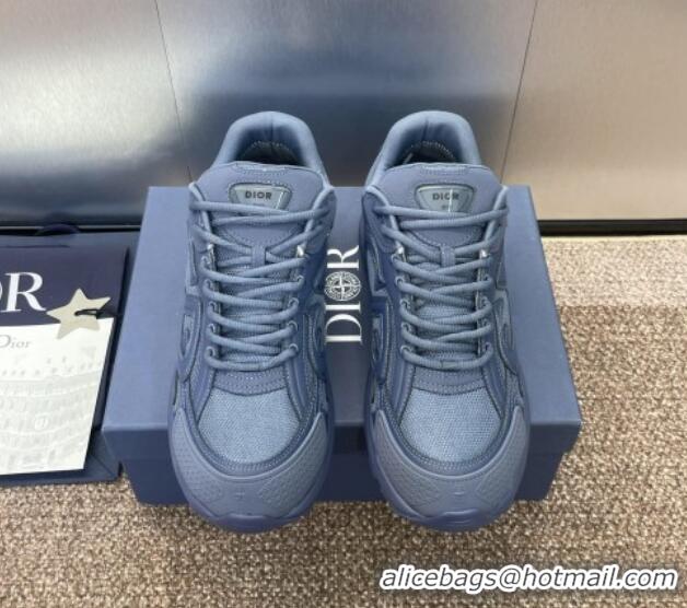 Trendy Design Dior B30 Sneakers in CD Mesh and Leather Dark Blue 1231028