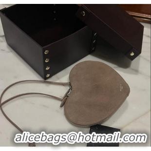 Unique Discount Alaia Le Cœur Heart Bag in Suede 1030 Grey 2024