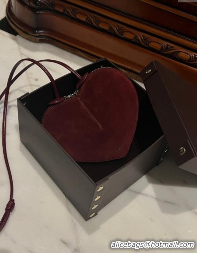 Well Crafted Alaia Le Cœur Heart Bag in Suede 1030 Burgundy 2024