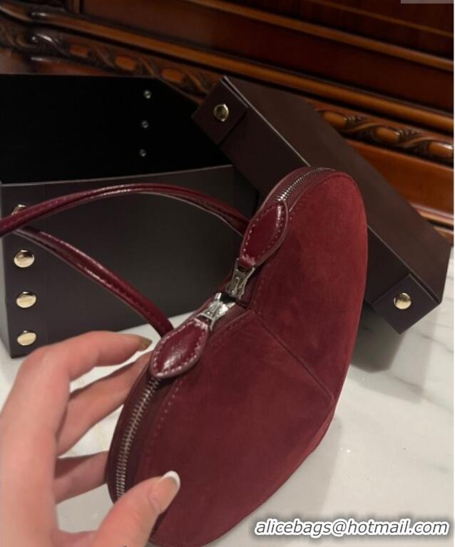 Well Crafted Alaia Le Cœur Heart Bag in Suede 1030 Burgundy 2024