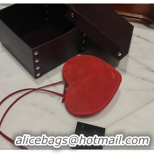 Luxury Cheap Alaia Le Cœur Heart Bag in Suede 1030 Red 2024