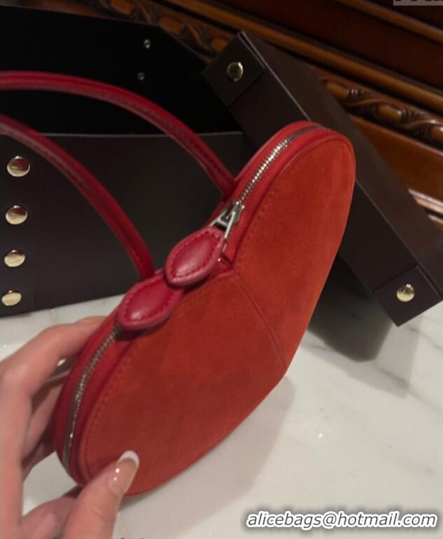 Luxury Cheap Alaia Le Cœur Heart Bag in Suede 1030 Red 2024