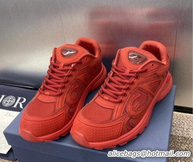 Good Quality Dior B30 Sneakers in CD Mesh and Leather Red 1231030