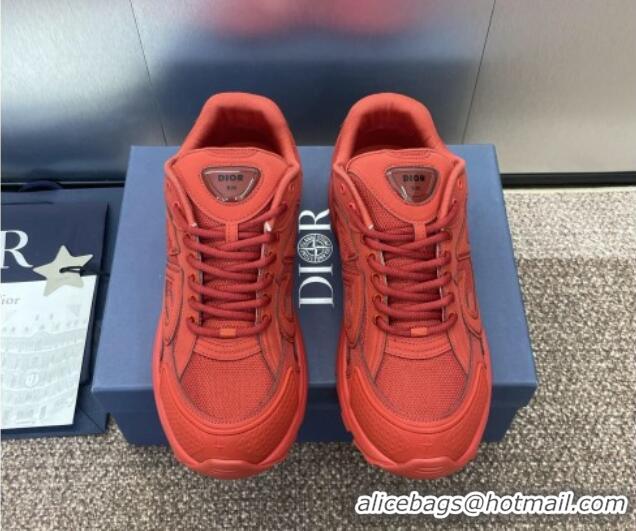 Good Quality Dior B30 Sneakers in CD Mesh and Leather Red 1231030