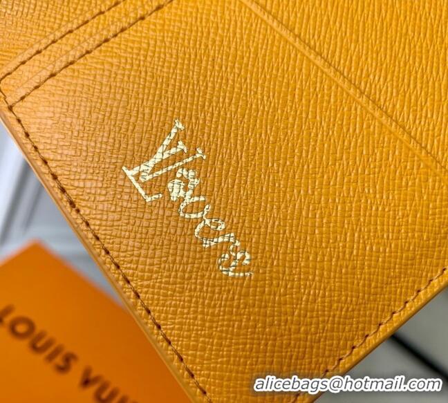 Buy Inexpensive Louis Vuitton Brazza Wallet in Monogram Heritage Canvas M12656 Yellow 2025