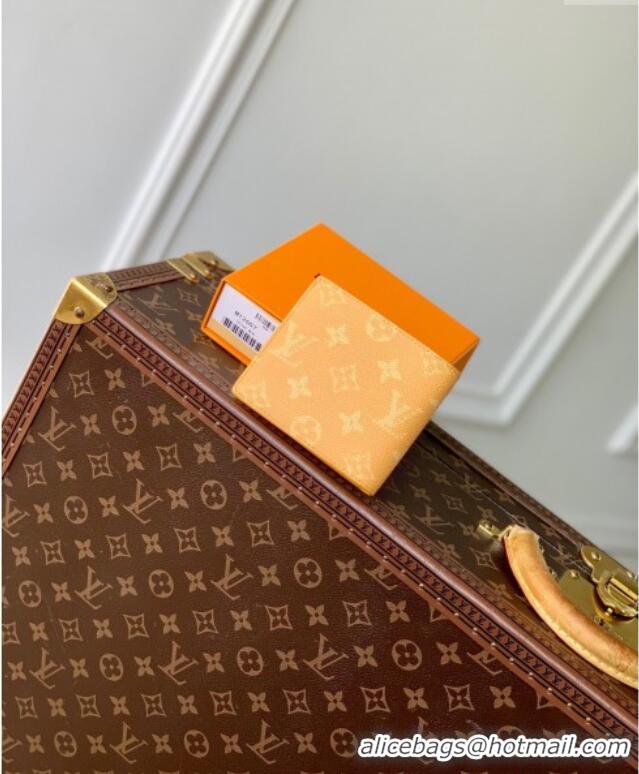 Grade Design Louis Vuitton Multiple Wallet in Monogram Heritage Canvas M12657 Yellow 2025