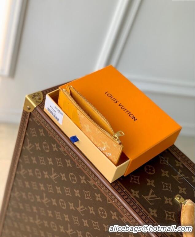 Good Taste Louis Vuitton Coin Card Holder Wallet in Monogram Heritage Canvas M12660 Yellow 2025