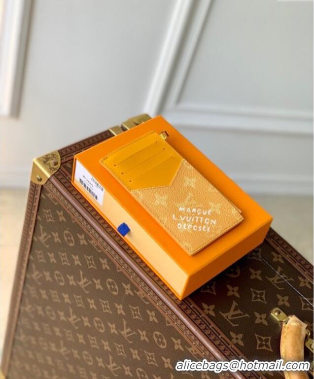 Good Taste Louis Vuitton Coin Card Holder Wallet in Monogram Heritage Canvas M12660 Yellow 2025