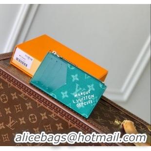 Promotional Louis Vuitton Coin Card Holder Wallet in Monogram Heritage Canvas M12660 Green 2025