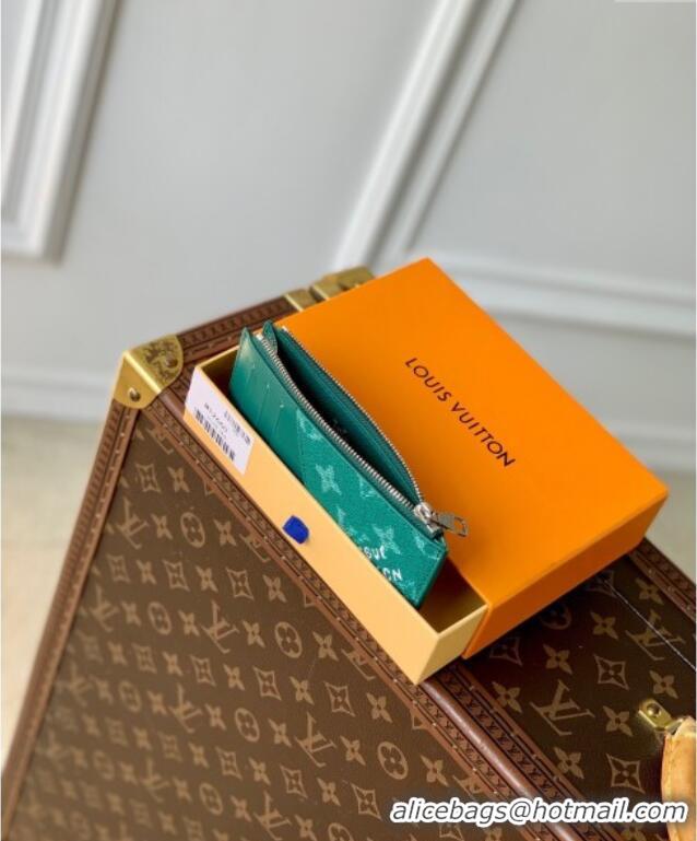 Promotional Louis Vuitton Coin Card Holder Wallet in Monogram Heritage Canvas M12660 Green 2025