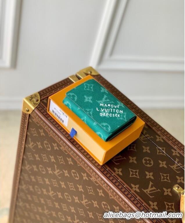 Well Crafted Louis Vuitton Envelope Business Card Holder Wallet in Monogram Heritage Canvas M12664 Green 2025