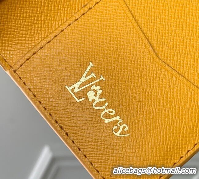 Top Design Louis Vuitton Pocket Organizer Wallet in Monogram Heritage Canvas M12659 Yellow 2025