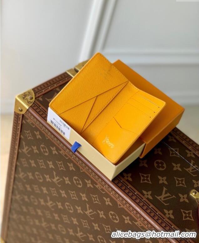 Top Design Louis Vuitton Pocket Organizer Wallet in Monogram Heritage Canvas M12659 Yellow 2025