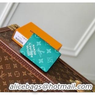 Super Quality Louis Vuitton Pocket Organizer Wallet in Monogram Heritage Canvas M12658 Green 2025