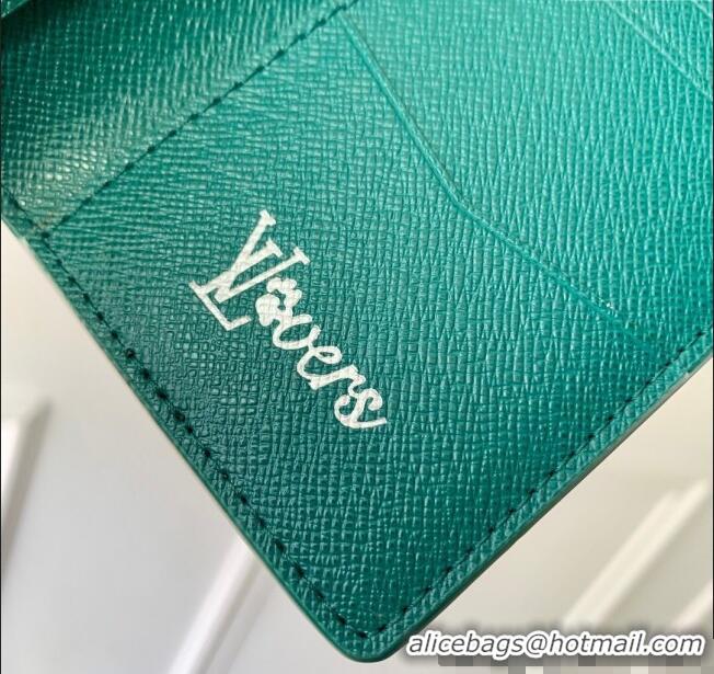 Super Quality Louis Vuitton Pocket Organizer Wallet in Monogram Heritage Canvas M12658 Green 2025