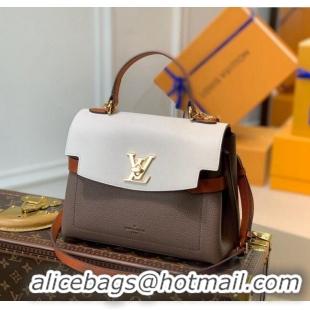 Shop Grade Louis Vuitton Lockme Ever BB Bag in Soft Grained Calfskin M58978 Brown/White 2025