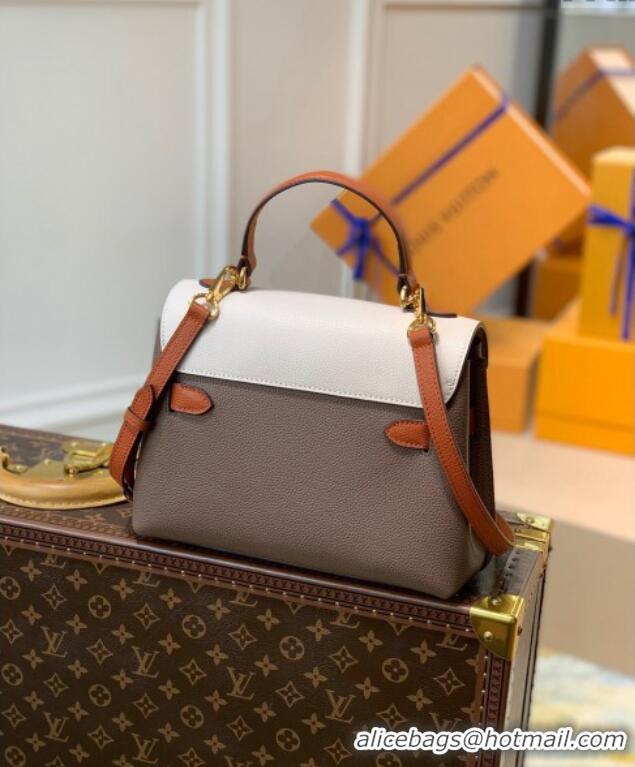 Shop Grade Louis Vuitton Lockme Ever BB Bag in Soft Grained Calfskin M58978 Brown/White 2025