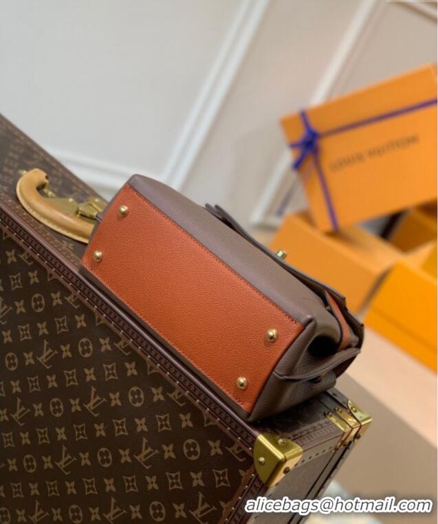 Shop Grade Louis Vuitton Lockme Ever BB Bag in Soft Grained Calfskin M58978 Brown/White 2025