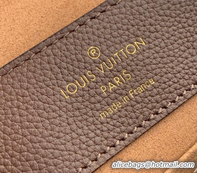 Shop Grade Louis Vuitton Lockme Ever BB Bag in Soft Grained Calfskin M58978 Brown/White 2025